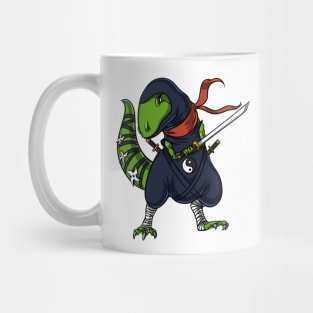 T-Rex Dinosaur Ninja Samurai Mug